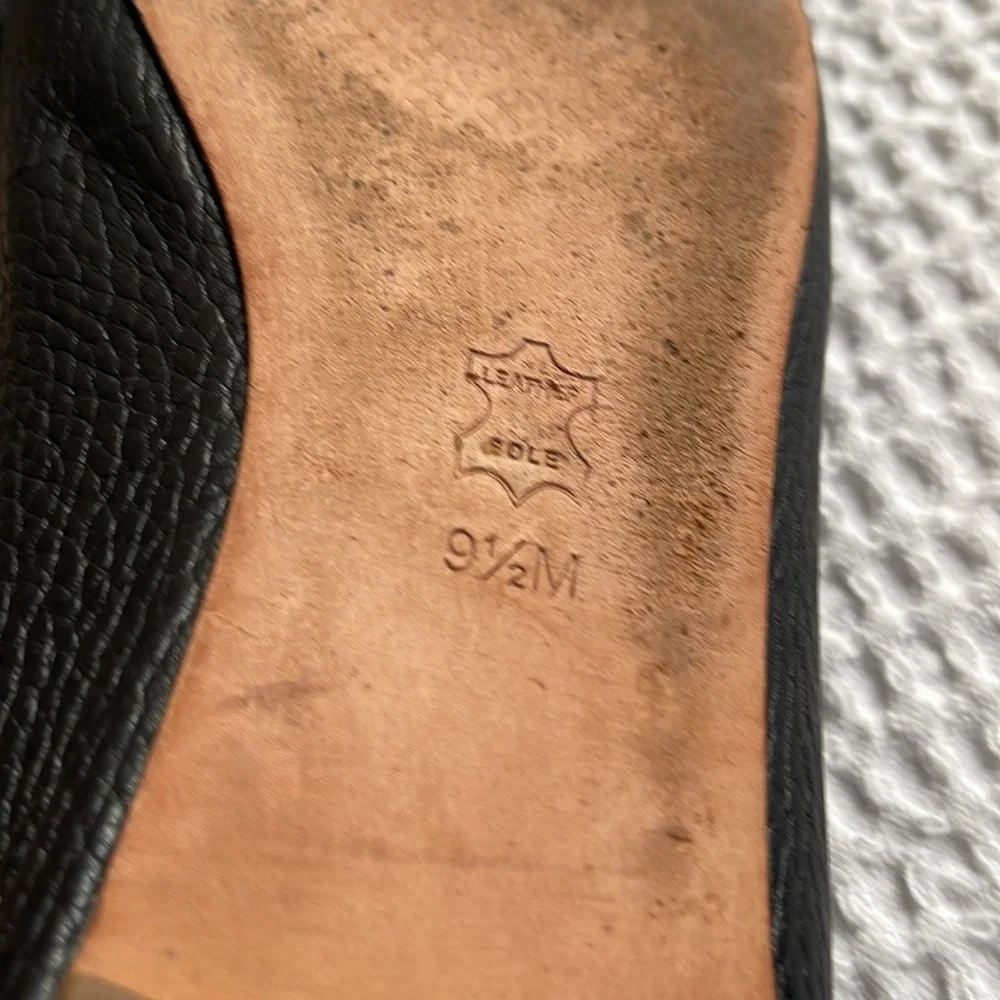 Tory Burch Black Flats with Gold Emblem